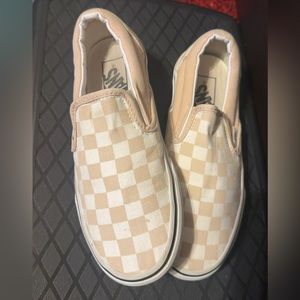 Vans Unisex Adults' Classic Slip on Trainers, Beige ((Checkerboard)